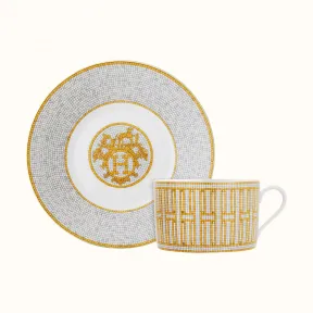 爱马仕/Hermes “24金色马赛克”早餐杯与杯碟 P026015P