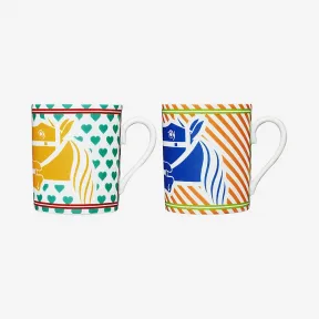 爱马仕/Hermes “波普式四马两轮马车”马克杯2件套 P047431P