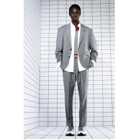 雨果博斯/Hugo Boss 男士格纹初剪羊毛超大款西装 hbas50433822082