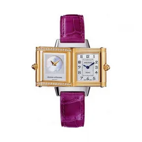 积家/Jaeger LeCoultre Reverso 翻转腕表系列  不锈钢-18k黄金镶钻 手动机械机芯 女表 Q26654