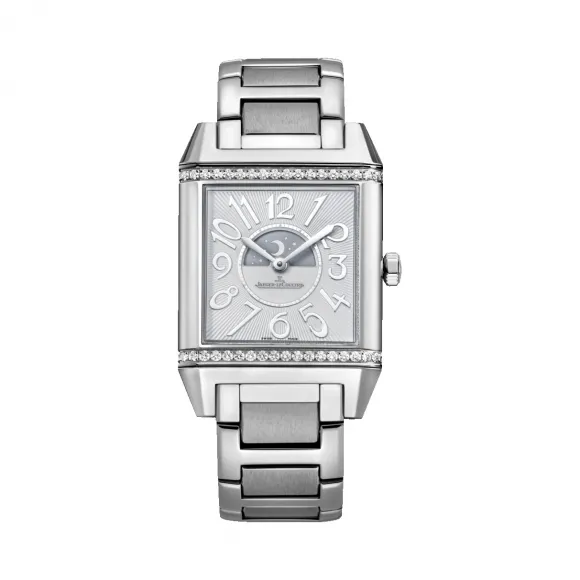 积家/Jaeger LeCoultre Reverso 翻转腕表系列  精钢镶钻，~36颗~0.58 克拉 自动机械机芯 女表 