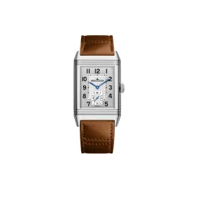 积家/Jaeger LeCoultre Reverso Classic翻转系列双面小秒针腕表大型款手动上链男士精钢腕表Q3848423