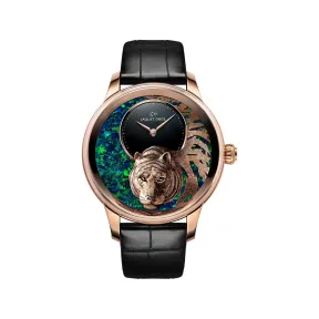 雅克德罗/Jaquet Droz 金雕虎时分小针盘（Relief Tiger） 41 MM 18K红金表壳. 自动机械机芯 男表 J005023300