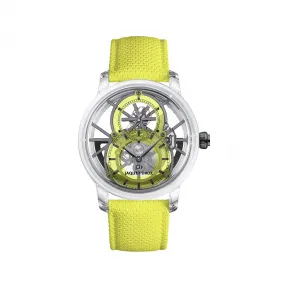 雅克德罗/Jaquet Droz 骷髅镂空陀飞轮腕表 (Tourbillon Skelet Skull) 42 MM 合成蓝宝石水晶表壳. 18K白金防水管和护轴 自动机械机芯 男表 J0135270031