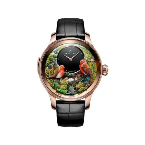 雅克德罗/Jaquet Droz Bird Repeater  (报时鸟三问表300周年纪念版) 47 MM 18K红金表壳和立体表缘. 手动机械机芯 男表 J031033211