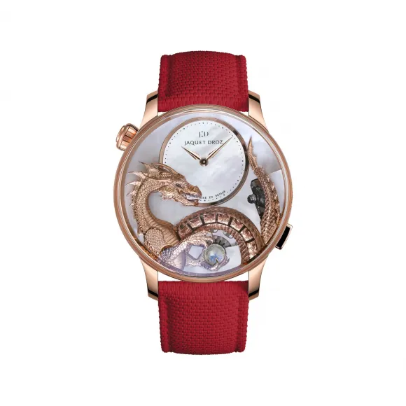 雅克德罗/Jaquet Droz 动态飞龙自动玩偶腕表（Dragon Automaton） 43 MM 手工镌刻18K红金表壳. 自动机械机芯 男表 J0327330031