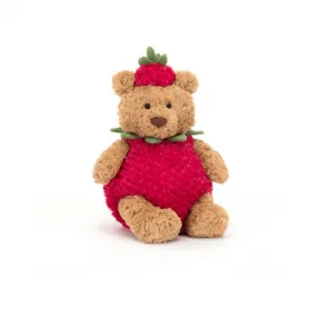邦尼兔/JellyCat Bartholomew Bear Strawberry 草莓巴塞罗熊公仔 BARM2BST