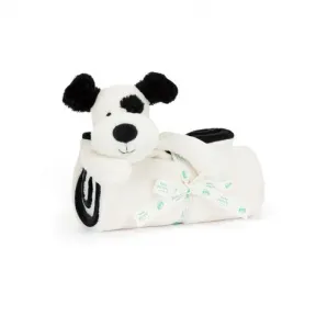 邦尼兔/Jellycat Bashful Black & Cream Puppy Blankie BLNK4BCP