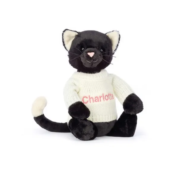 邦尼兔/Jellycat Bashful Black Kitten with Personalised Cream Jumper JUMPCBAS3BKIT
