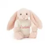 邦尼兔/Jellycat Bashful Blush Bunny with Personalised Cream Jumper JUMPCBAS3BLU