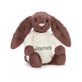 邦尼兔/Jellycat Bashful Fudge Bunny with Personalised Cream Jumper JUMPCBAS3FUD