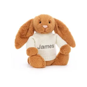 邦尼兔/Jellycat Bashful Golden Bunny with Personalised Cream Jumper JUMPCBAS3GDB