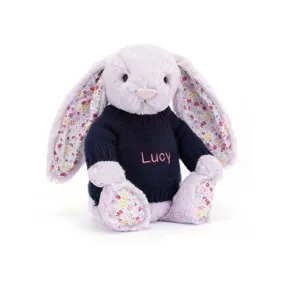 邦尼兔/Jellycat Blossom Jasmine Bunny with Personalised Navy Jumper JUMPNBL4BNL