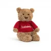 邦尼兔/Jellycat Bartholomew Bear with Personalised Red Jumper JUMPRBARM3BR