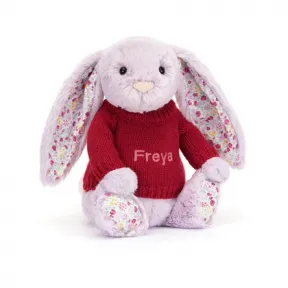 邦尼兔/Jellycat Blossom Jasmine Bunny with Personalised Red Jumper JUMPRBL4BNL
