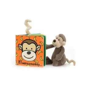 邦尼兔/Jellycat If I Were A Monkey Book and Bashful Monkey Small SETBB444M