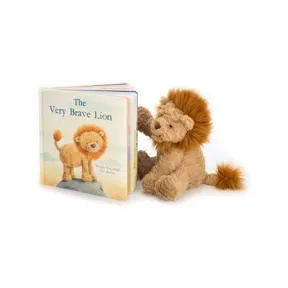 邦尼兔/Jellycat The Very Brave Lion Book and Fuddlewuddle Lion Medium SETBK4BL