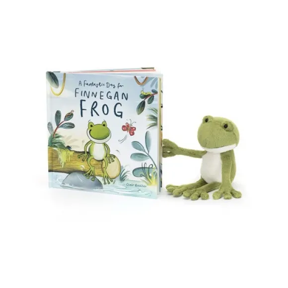邦尼兔/Jellycat A Fantastic Day for Finnegan Frog Book and Finnegan Frog SETBK4FIN