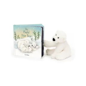 邦尼兔/Jellycat The Playful Polar Bears Book and Perry Polar Bear Small SETBK4PPB