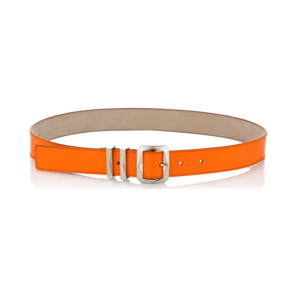 Jimmychoo/吉米周 霓虹橙色漆皮腰带 BLITZNEP090382