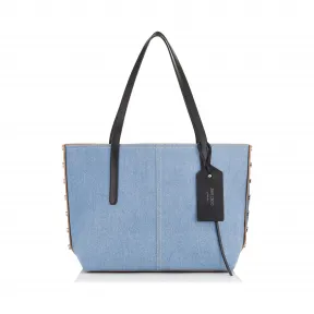 Jimmychoo/吉米周 浅色Jean Bicolour牛仔布混搭手提袋 j000084597001