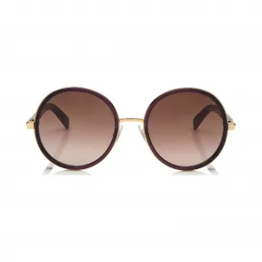 Jimmychoo/吉米周 梅花醋酸纤维圆形镜框太阳镜，带Lurex细节 J000091045001