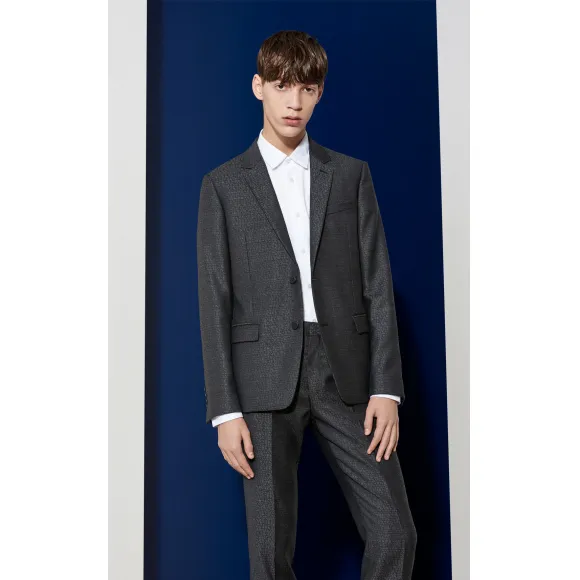 凯卓/Kenzo 男士 深灰色 西装 合身款式提花西装外套 F755VB0011CA.97.44