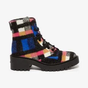 凯卓/Kenzo 女士 法国蓝 靴子 格纹长靴 F962BT340F78.74.37