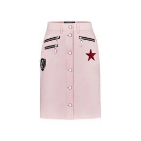 路易威登/Louis Vuitton 直筒贴饰牛仔短裙 1A4YLF