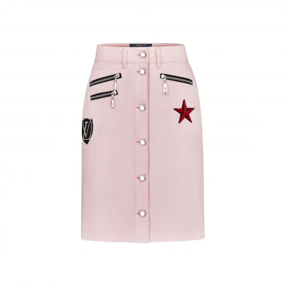 路易威登/Louis Vuitton 直筒贴饰牛仔短裙 1A4YLF