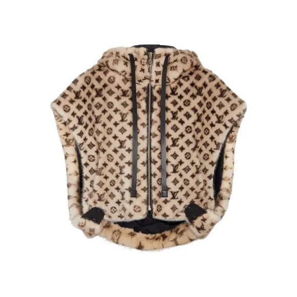 路易威登/Louis Vuitton(LV) 女士 貂毛无袖连帽大衣 1A60KV