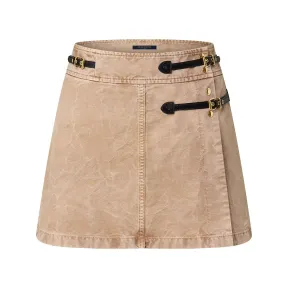 路易威登/Louis Vuitton(LV) 水洗牛仔肩带细节迷你裹身裙 - 女式 - 成衣 1AB749