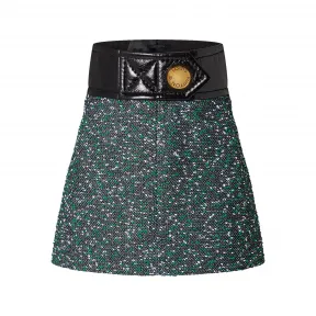 路易威登/Louis Vuitton(LV) Bouclé 超大腰带 A 字迷你裙 - 女式 - 成衣 1ABE80