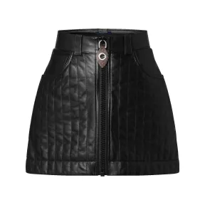 路易威登/Louis Vuitton(LV) 细条纹皮革拉链迷你裙 - 女式 - 成衣 1ABSRB