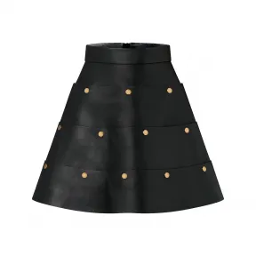 路易威登/Louis Vuitton(LV) 分层式按扣皮裙 - 女式 - 成衣 1ABSTJ