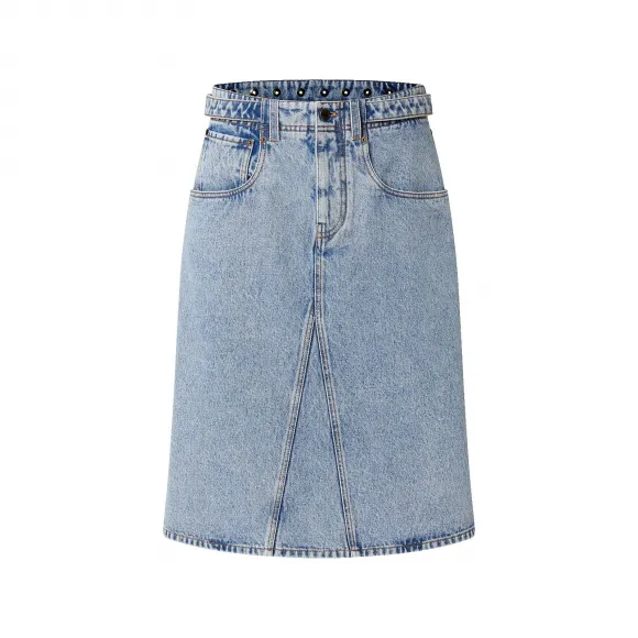 路易威登/Louis Vuitton(LV) 漂染牛仔布中长半截裙 - 时装系列 1AC3UA