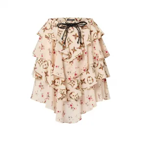 路易威登/Louis Vuitton(LV)  分层式花卉印花迷你裙- 服装 1AFDSC