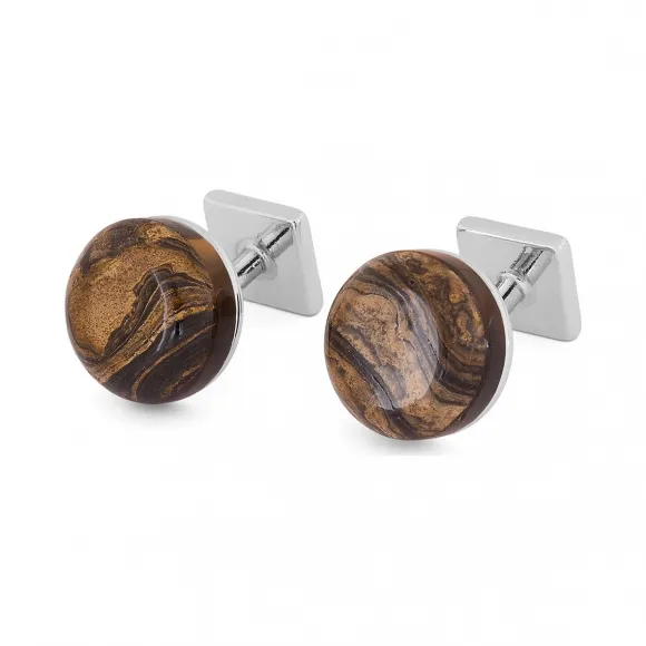 罗意威/Loewe Round Cufflink Tiger Eye 111.10.793