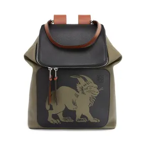 罗意威/Loewe Goya Herald BackpackKhaki Green/Black 303.29.S53