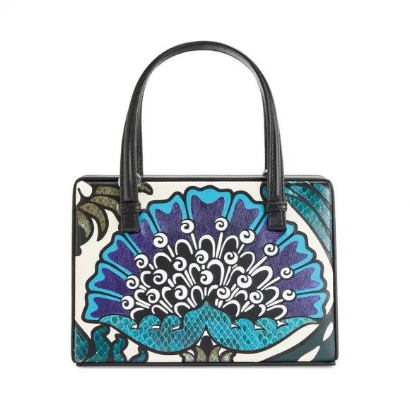 罗意威/Loewe Postal Floral Small BagPeacock Blue 303.30.W85