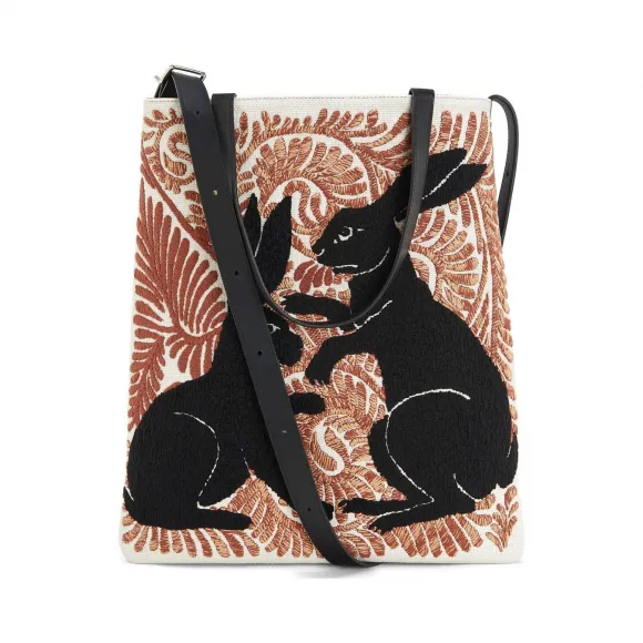 罗意威/Loewe Vertical Tote Animals Bag白色/红色 303.31AA94