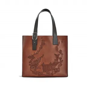 罗意威/Loewe Buckle Tote Fish BagCognac 335.74.Z62
