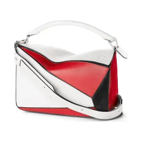 罗意威/Loewe Puzzle Bag White/red/black 387.95.K74