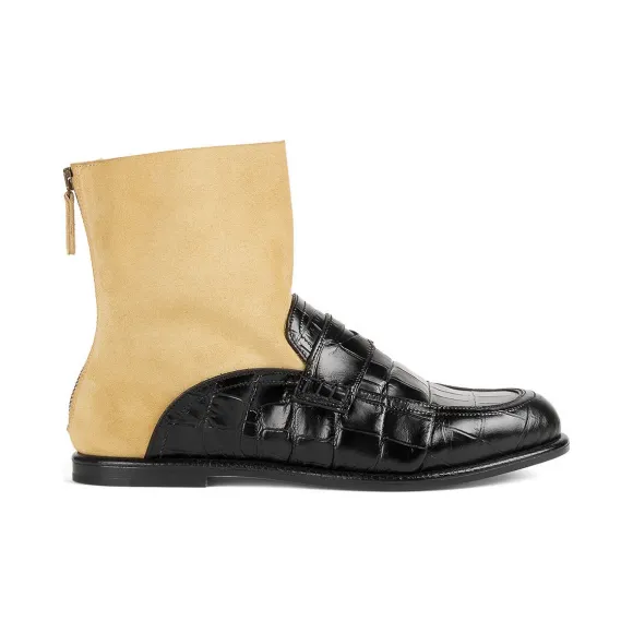 罗意威/Loewe Sock Boot Loafer黑色/金色 453.17.077