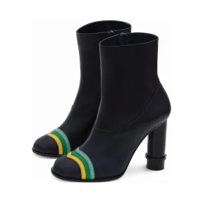 罗意威/Loewe Column Ring Ankle Boot Navy Blue/multicolor 453.25.101