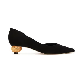 罗意威/Loewe Nut Heel Pump 35黑色/金色 453.29.625