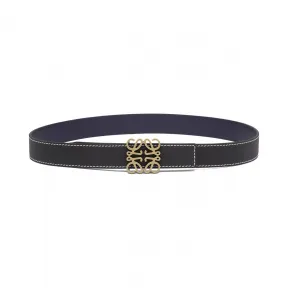 罗意威/Loewe Anagram Belt 3.2 CmBlack/Navy/Old Gold 528.12.012