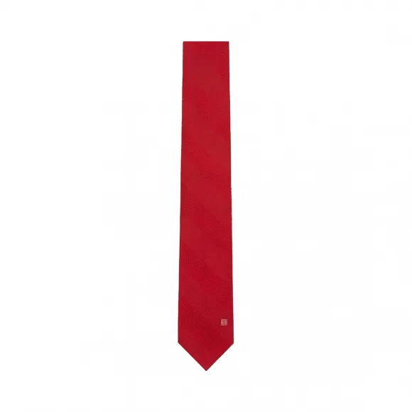 罗意威/Loewe 格子领带 红色 825.50.001