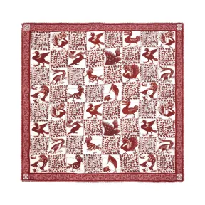 罗意威/Loewe 140X140 Scarf Animals红色 910.10.034