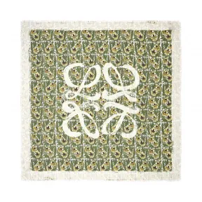 罗意威/Loewe 140X140 Scarf Flowers AnagramGreen/White 910.10.095